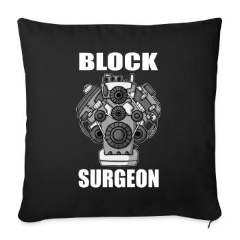 Engine Block Surgeon Car Mechanic - Sofa pillowcase 17,3'' x 17,3'' (45 x 45 cm) - black - Front