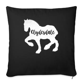 Clydesdale Shirt Clydesdale Rider - Sofa pillowcase 17,3'' x 17,3'' (45 x 45 cm) - black - Front