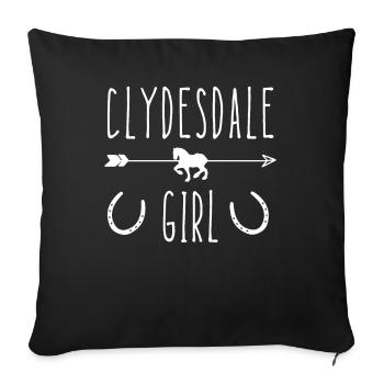 Clydesdale Shirt Clydesdale Rider - Sofa pillowcase 17,3'' x 17,3'' (45 x 45 cm) - black - Front