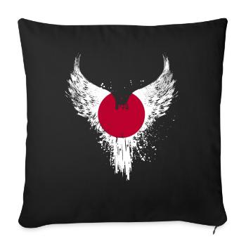 Japan Flag - Sofa pillowcase 17,3'' x 17,3'' (45 x 45 cm) - black - Front