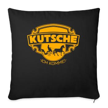 Kutscher Kutsche Pferde Pferdekutsche - Sofakissenbezug 45 x 45 cm - Schwarz - Vorne