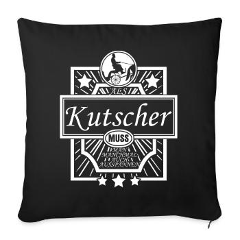 Kutsche Pferdekutsche Fuhrmann Kutscher - Sofakissenbezug 45 x 45 cm - Schwarz - Vorne