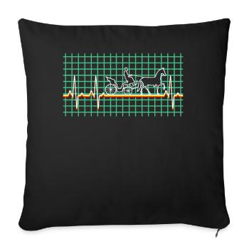 Coachman Carriage Horse-drawn carriage Carriage - Sofa pillowcase 17,3'' x 17,3'' (45 x 45 cm) - black - Front