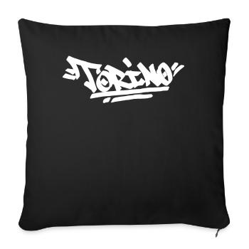 Torino City Graffiti Street Art HandStyle Italy Hi - Sofakissenbezug 45 x 45 cm - Schwarz - Vorne