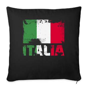 Italien Flagge Vintage Distressed Italia Grunge Re - Sofakissenbezug 45 x 45 cm - Schwarz - Vorne
