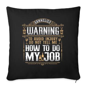 Sommelier Wine Drinking Tasting - Sofakissenbezug 45 x 45 cm - Schwarz - Vorne