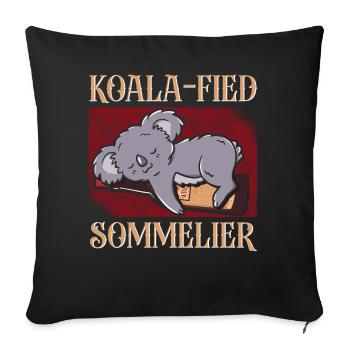Dégustation de vin de sommelier - Housse de coussin décorative 45 x 45 cm - noir - Devant