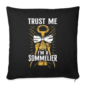 Sommelier Wine Drinking Tasting - Sofakissenbezug 45 x 45 cm - Schwarz - Vorne