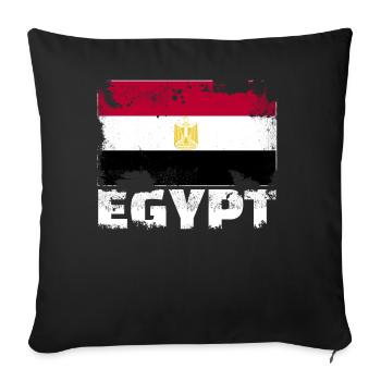 Ägyptische Flagge Vintage Distressed ägyptisches G - Sofakissenbezug 45 x 45 cm - Schwarz - Vorne
