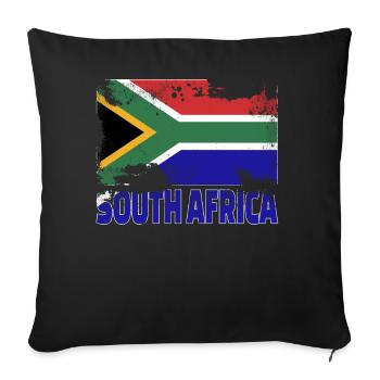 Südafrika Flagge Vintage Distressed Africa Grunge - Sofakissenbezug 45 x 45 cm - Schwarz - Vorne