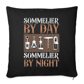 Sommelier Wine Drinking Tasting - Sofakissenbezug 45 x 45 cm - Schwarz - Vorne