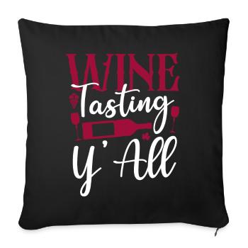 Dégustation de vin de sommelier - Housse de coussin décorative 45 x 45 cm - noir - Devant