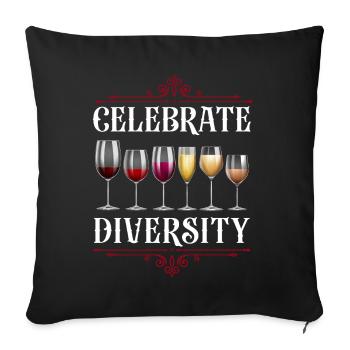 Dégustation de vin de sommelier - Housse de coussin décorative 45 x 45 cm - noir - Devant
