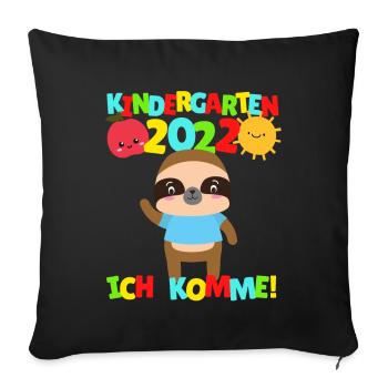 Kindergarten I'm coming Sloth Kindergarten Child 2022 - Sofa pillowcase 17,3'' x 17,3'' (45 x 45 cm) - black - Front