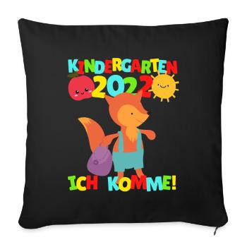 Kindergarten I'm coming Fuchs Kindergarten Child 2022 - Sofa pillowcase 17,3'' x 17,3'' (45 x 45 cm) - black - Front