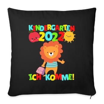Kindergarten I'm coming Leo Kindergarten child 2022 - Sofa pillowcase 17,3'' x 17,3'' (45 x 45 cm) - black - Front