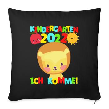 Kindergarten I'm coming Leo Kindergarten child 2022 - Sofa pillowcase 17,3'' x 17,3'' (45 x 45 cm) - black - Front