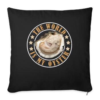 The World is My Oyster Oysters - Sofa pillowcase 17,3'' x 17,3'' (45 x 45 cm) - black - Front