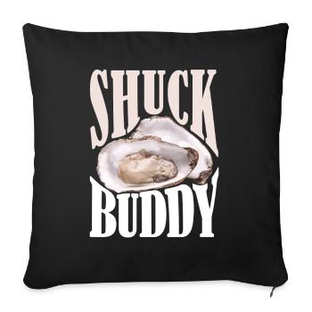 Shuck Buddy Oysters - Sofa pillowcase 17,3'' x 17,3'' (45 x 45 cm) - black - Front