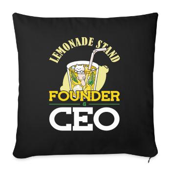 Lemonade Stand Founder and CEO Limonadenstand - Sofa pillowcase 17,3'' x 17,3'' (45 x 45 cm) - black - Front