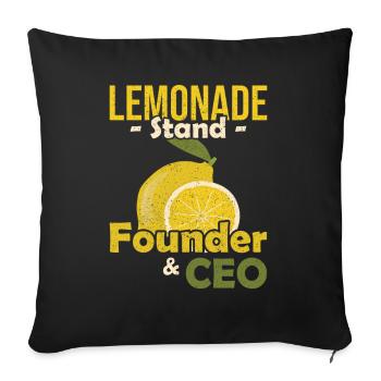 Lemonade Stand Founder and CEO Limonadenstand - Sofa pillowcase 17,3'' x 17,3'' (45 x 45 cm) - black - Front