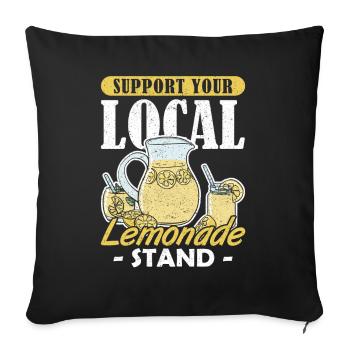Support your Local Lemonade Stand Limonadenstand - Sofa pillowcase 17,3'' x 17,3'' (45 x 45 cm) - black - Front