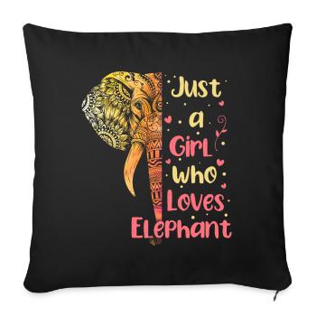 Elephant Gift For Proboscis Africa Wilderness Zoo - Sofa pillowcase 17,3'' x 17,3'' (45 x 45 cm) - black - Front