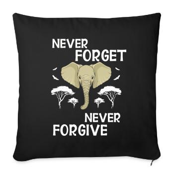 Elephant - Sofa pillowcase 17,3'' x 17,3'' (45 x 45 cm) - black - Front