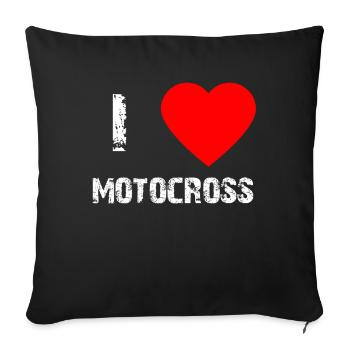 Motocross - Sofa pillowcase 17,3'' x 17,3'' (45 x 45 cm) - black - Front