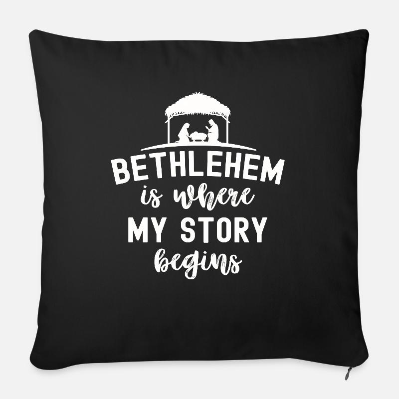 Christianisme - Housse de coussin décorative 45 x 45 cm - noir