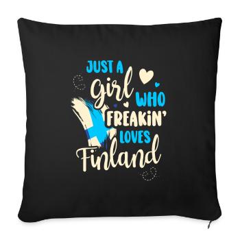 Finlande - Housse de coussin décorative 45 x 45 cm - noir - Devant