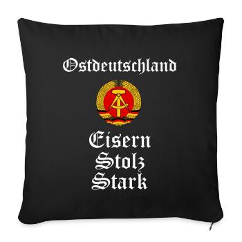 Ostdeutschland Geschenk Osten Ossi DDR Ostalgie - Sofakissenbezug 45 x 45 cm - Schwarz - Vorne