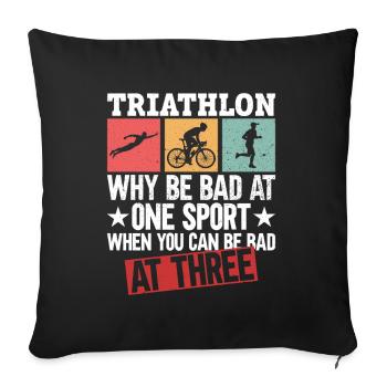 Triathlon Training Lustiges Triathlet Geschenk - Sofakissenbezug 45 x 45 cm - Schwarz - Vorne