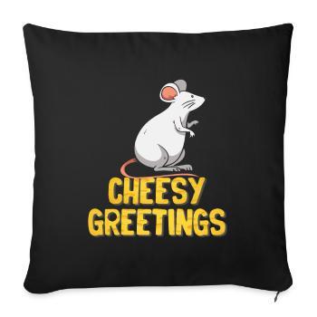 Mouse Mouse Gift Rat Rodent Mouse Lousemaus - Sofa pillowcase 17,3'' x 17,3'' (45 x 45 cm) - black - Front