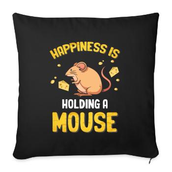 Mouse Mouse Gift Rat Rodent Mouse Lousemaus - Sofa pillowcase 17,3'' x 17,3'' (45 x 45 cm) - black - Front