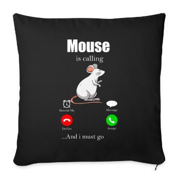 Mouse Gift Mice Kids Men Mouse Advice - Sofa pillowcase 17,3'' x 17,3'' (45 x 45 cm) - black - Front