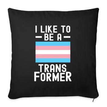 Transe Transgender Transsexuell Geschenk Queer - Sofakissenbezug 45 x 45 cm - Schwarz - Vorne