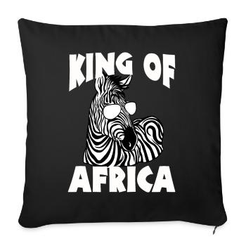 Tshirt zèbre en Afrique Horse Safari - Housse de coussin décorative 45 x 45 cm - noir - Devant