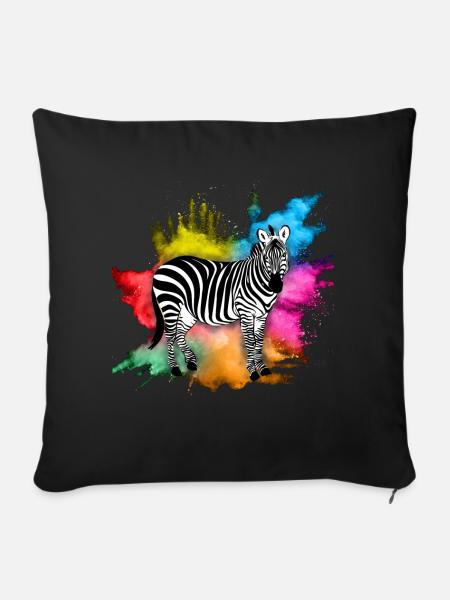 Zebra - Sofakissenbezug 45 x 45 cm - Schwarz