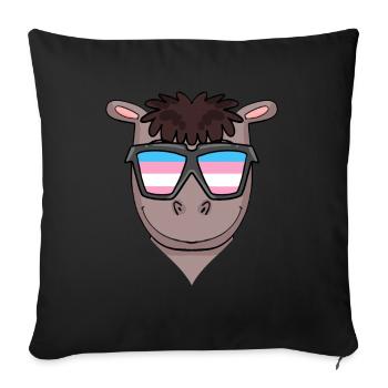Transgender Transsexual Horse Gift - Sofa pillowcase 17,3'' x 17,3'' (45 x 45 cm) - black - Front