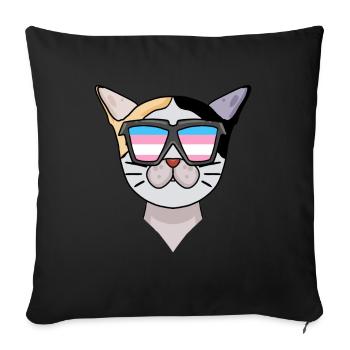 Transgender Transsexual Japanese Bobtail Cat - Sofa pillowcase 17,3'' x 17,3'' (45 x 45 cm) - black - Front