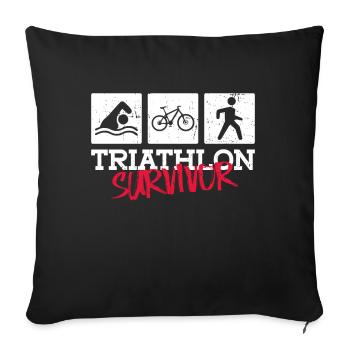Triathlon Survivor - Entraînement de triathlon - Housse de coussin décorative 45 x 45 cm - noir - Devant