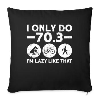 Triathlète d’entraînement de demi-triathlon Lustig - Housse de coussin décorative 45 x 45 cm - noir - Devant