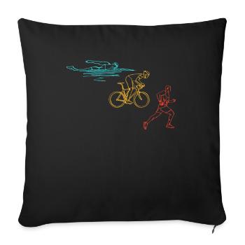 Triathlon Training Triathlete Gift - Sofa pillowcase 17,3'' x 17,3'' (45 x 45 cm) - black - Front