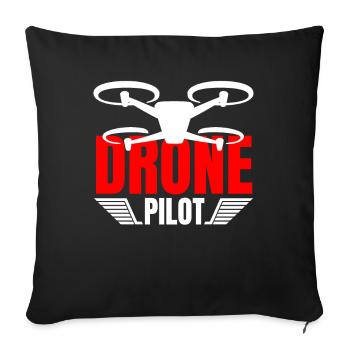 Drone Drone Pilot Drone Operator Quadcopter - Sofa pillowcase 17,3'' x 17,3'' (45 x 45 cm) - black - Front