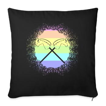 Hobby Horse Steckenpferd Hobbyhorse - Sofa pillowcase 17,3'' x 17,3'' (45 x 45 cm) - black - Front