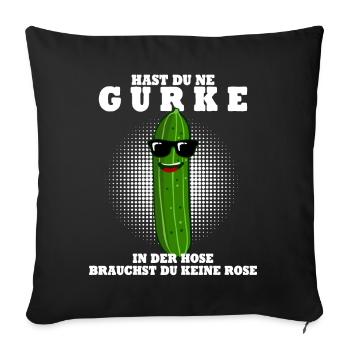 Gurke lustig Saure Gurken - Sofakissenbezug 45 x 45 cm - Schwarz - Vorne