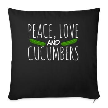 Cucumber Cucumbers Cucumbers - Sofa pillowcase 17,3'' x 17,3'' (45 x 45 cm) - black - Front