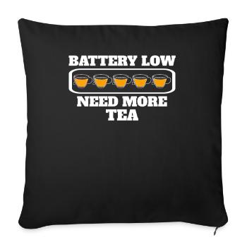 Witziger Breakfast Tee Spruch - Sofakissenbezug 45 x 45 cm - Schwarz - Vorne