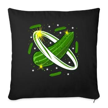 Gurke Weltraum Gurken - Sofakissenbezug 45 x 45 cm - Schwarz - Vorne